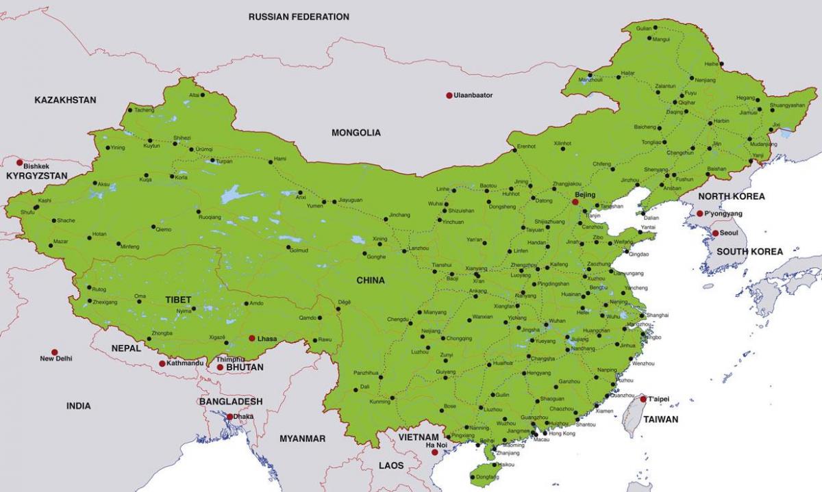 ચાઇના નકશો શહેરો