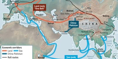 ચાઇના સિલ્ક રોડ પ્રોજેક્ટ નકશો