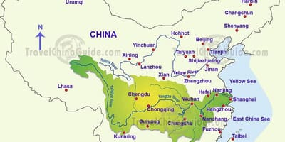 ચાઇના નકશો yangtze નદી