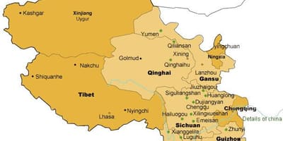 નકશો વેસ્ટ ચાઇના